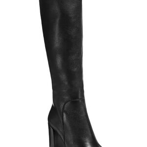 GORGEOUS Kenneth Cole Justin Knee high almond toe boot size 10 Leather black